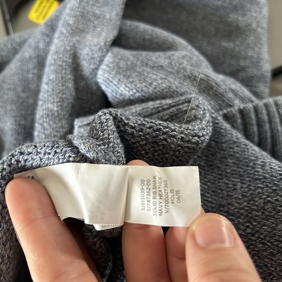 Gap Sweater Mens XXL plus sz Navy Heather Collar Solid Rib Shaw Cotton Pullover - Picture 5 of 7